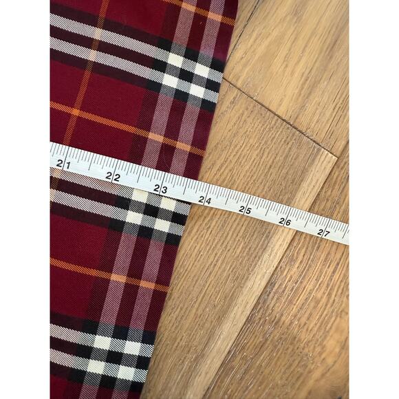 VTG Burberry Plaid Skirt Red White Women's 10 Cotton Pencil Preppy equestrian - Picture 5 of 7